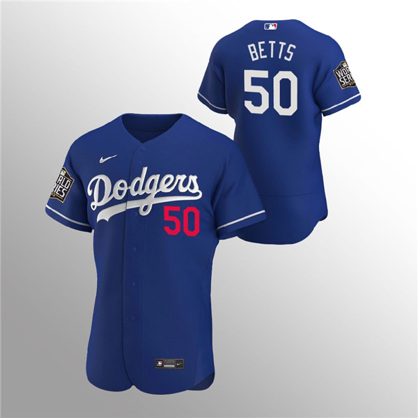 Toddler Los Angeles Dodgers #50 Mookie Betts Blue MLB 2020 World Series Bound stitched Jersey Toddler Los Angeles Dodgers #50 Mookie Betts Blue MLB 2020 World Series Bound stitched Jersey